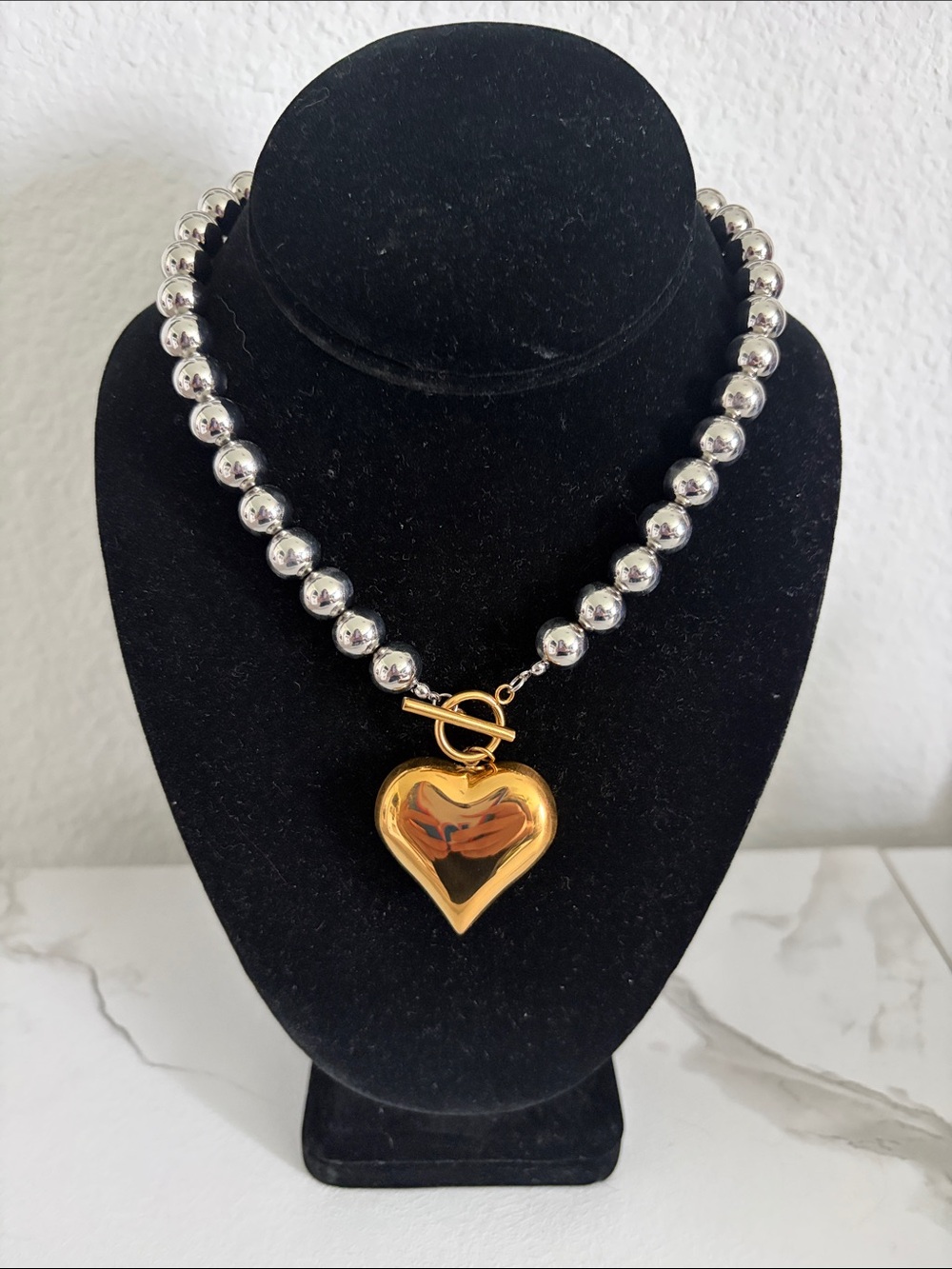 Gold Heart Pendant Necklace